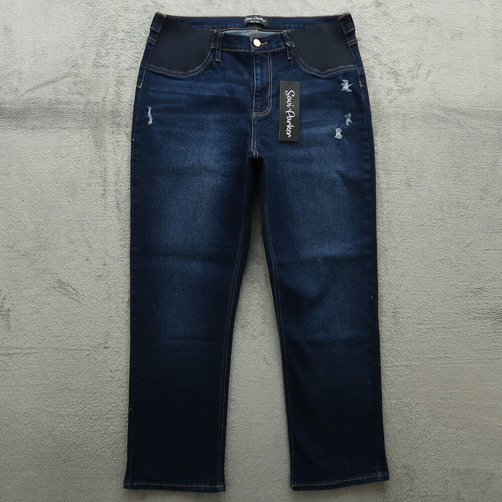 Savi Parker Maternity Jeans Womens Size XL High-Rise Straight Leg 28" Inseam NWT